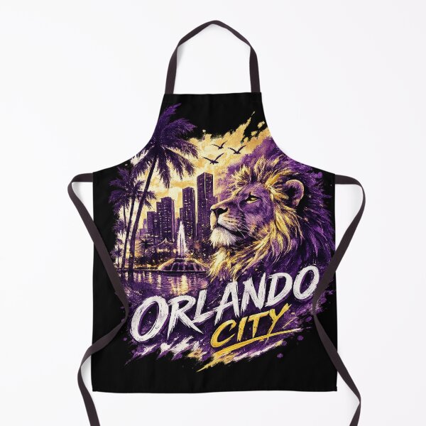 Item preview, Orlando City Soccer Lion Design Florida Football Graphic Shirt Purple Gold Urban Skyline Sports Fan Tee Gift for Soccer Lovers designed and sold by GarnerSupplyCo.