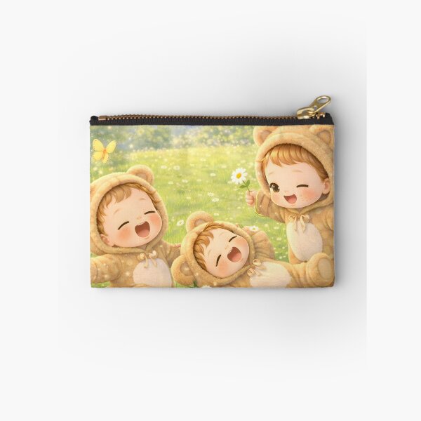 Item preview, Cute Bear Kids Playing in Sunny Meadow Kawaii Nursery Art designed and sold by Teenidesign .