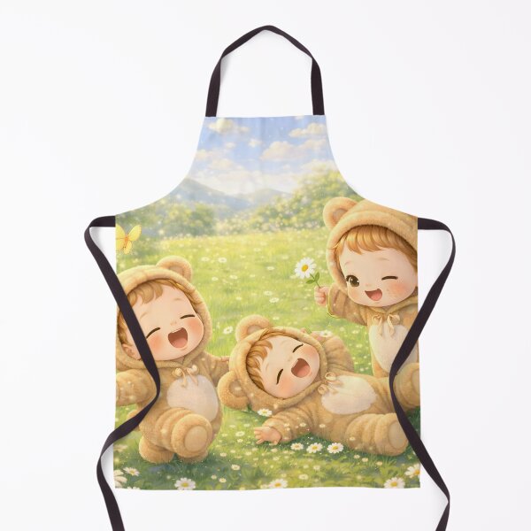 Item preview, Cute Bear Kids Playing in Sunny Meadow Kawaii Nursery Art designed and sold by Teenidesign .