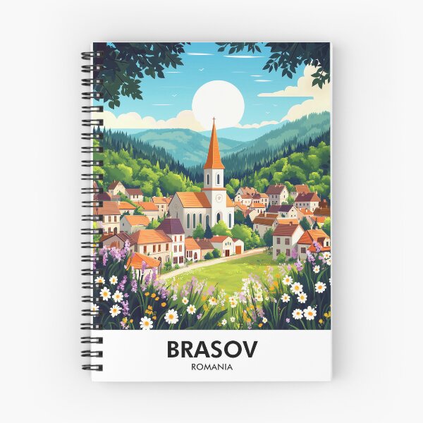 Item preview, Brașov Romania Retro Travel Print designed and sold by HomeLivingCo.
