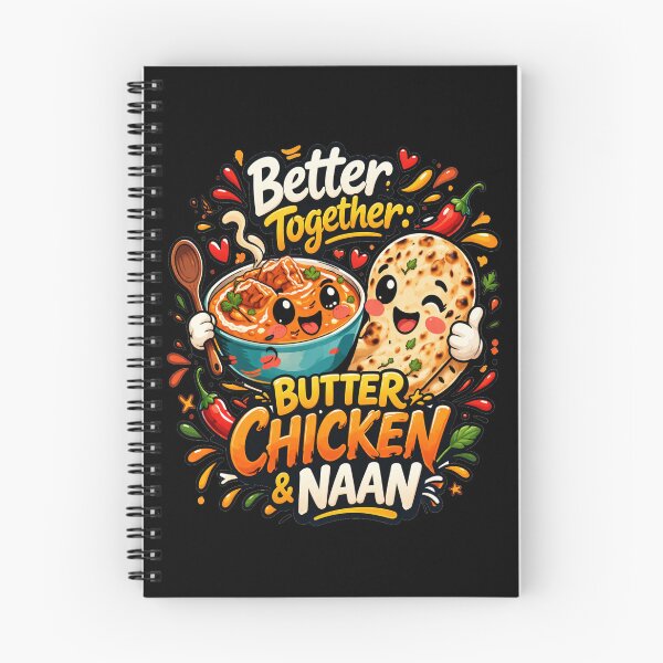 Item preview, Butter Chicken & Naan Better Together – Cute Kawaii Indian Food Couple Design designed and sold by Globalcitytees.