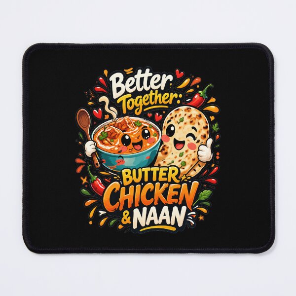 Item preview, Butter Chicken & Naan Better Together – Cute Kawaii Indian Food Couple Design designed and sold by Globalcitytees.