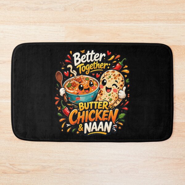 Item preview, Butter Chicken & Naan Better Together – Cute Kawaii Indian Food Couple Design designed and sold by Globalcitytees.
