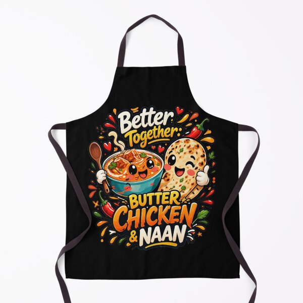 Item preview, Butter Chicken & Naan Better Together – Cute Kawaii Indian Food Couple Design designed and sold by Globalcitytees.