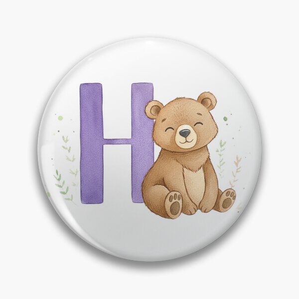 Item preview, Watercolor bear with letter H designed and sold by Motivburg.