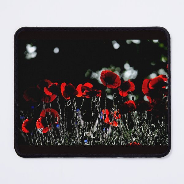 Item preview, Red Poppy Flowers Dramatic Light Dark Background Nature designed and sold by onubi.