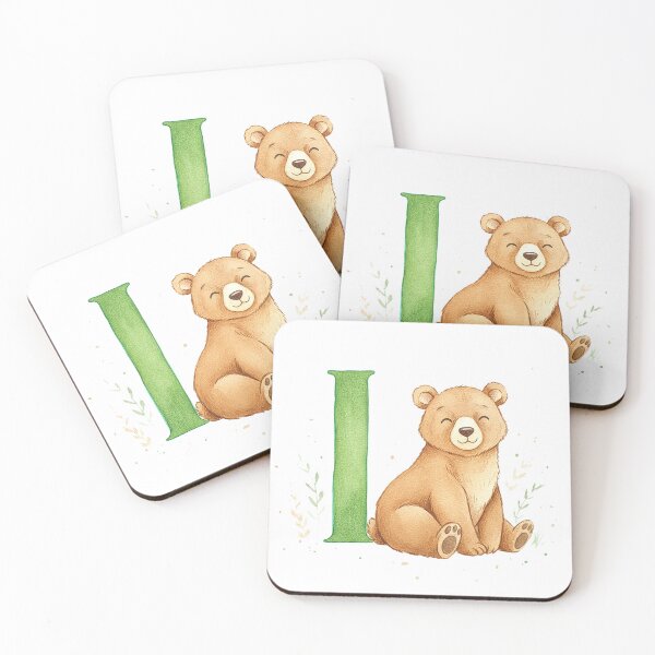 Item preview, Watercolor bear with letter I designed and sold by Motivburg.
