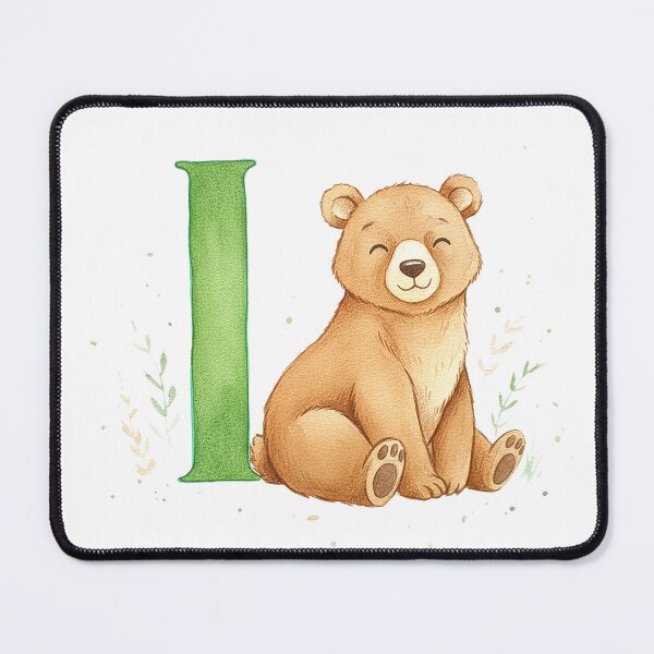 Item preview, Watercolor bear with letter I designed and sold by Motivburg.