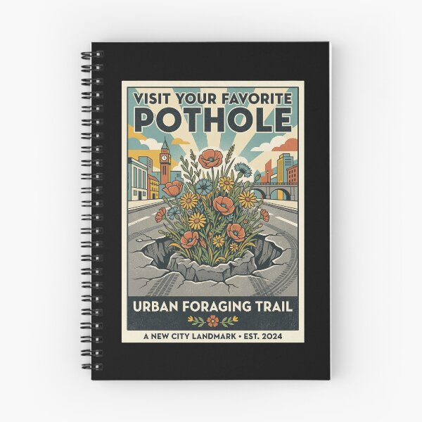 Item preview, Funny Pothole Poster – Urban City Humor Vintage Style Design designed and sold by KAYJAY DESIGNS.