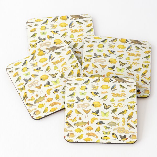 Item preview, Wild World in Yellow Retro Wildlife Identification Chart designed and sold by kakarikihill.