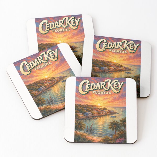 Item preview, Cedar Key Florida Gulf Coast Sunset Over Cedar Key Historic District and Atsena Otie Key designed and sold by Places On Earth.