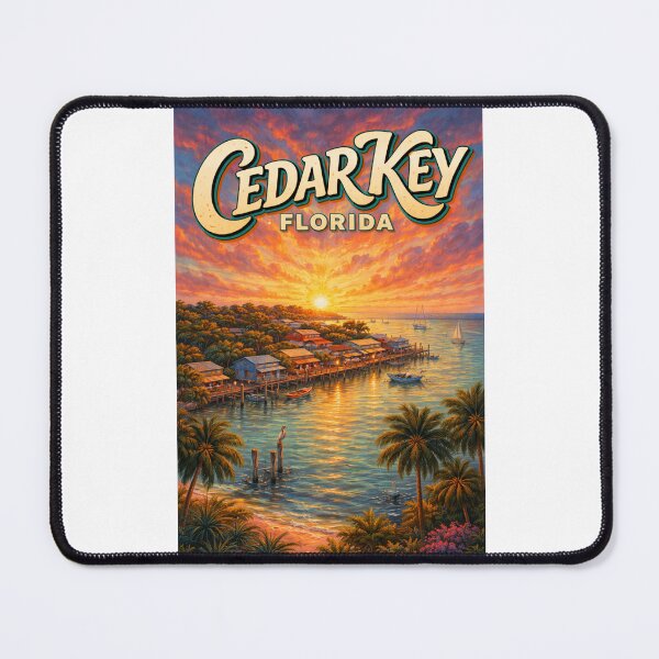 Item preview, Cedar Key Florida Gulf Coast Sunset Over Cedar Key Historic District and Atsena Otie Key designed and sold by Places On Earth.