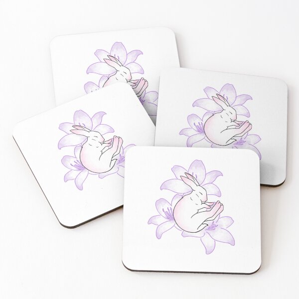 Item preview, Rabbit on lillies designed and sold by CanvasKitty.