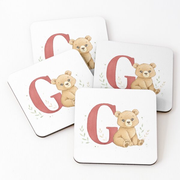 Item preview, Watercolor bear with letter G designed and sold by Motivburg.
