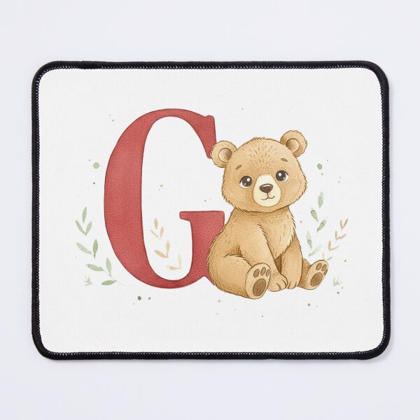 Item preview, Watercolor bear with letter G designed and sold by Motivburg.