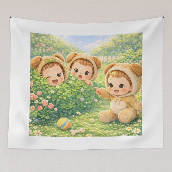 Item preview, Cute Bear Kids Garden Playtime Kawaii Nursery Wall Art designed and sold by Teenidesign .
