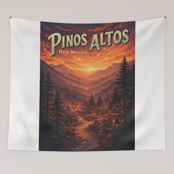 Item preview, Pinos Altos New Mexico Historic Mining Town in Gila Wilderness at Sunset designed and sold by Places On Earth.