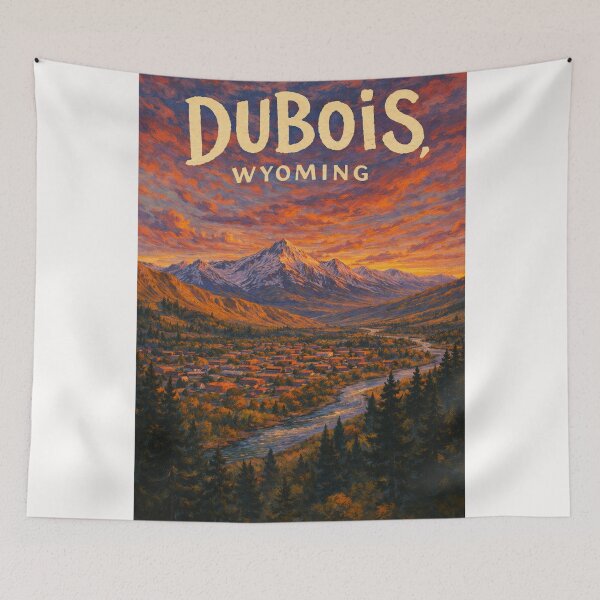 Item preview, Dubois Wyoming Wind River Valley with Absaroka Range and Yellowstone Gateway designed and sold by Places On Earth.