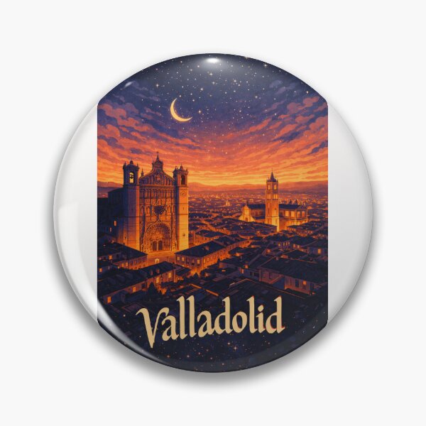 Item preview, Valladolid Spain Historic Cityscape at Night Featuring Catedral de Valladolid and Plaza Mayor designed and sold by Places On Earth.