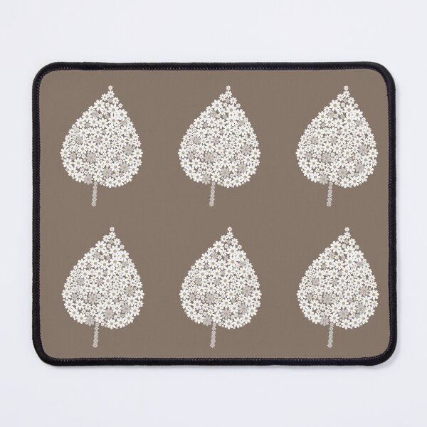 Item preview, Neutral Floral Leaf – White Flowers on Brown Background designed and sold by lunadesignsmoon.