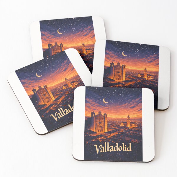 Item preview, Valladolid Spain Historic Cityscape at Night Featuring Catedral de Valladolid and Plaza Mayor designed and sold by Places On Earth.