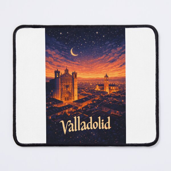 Item preview, Valladolid Spain Historic Cityscape at Night Featuring Catedral de Valladolid and Plaza Mayor designed and sold by Places On Earth.