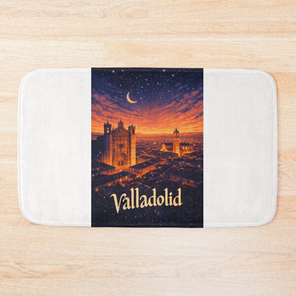 Item preview, Valladolid Spain Historic Cityscape at Night Featuring Catedral de Valladolid and Plaza Mayor designed and sold by Places On Earth.