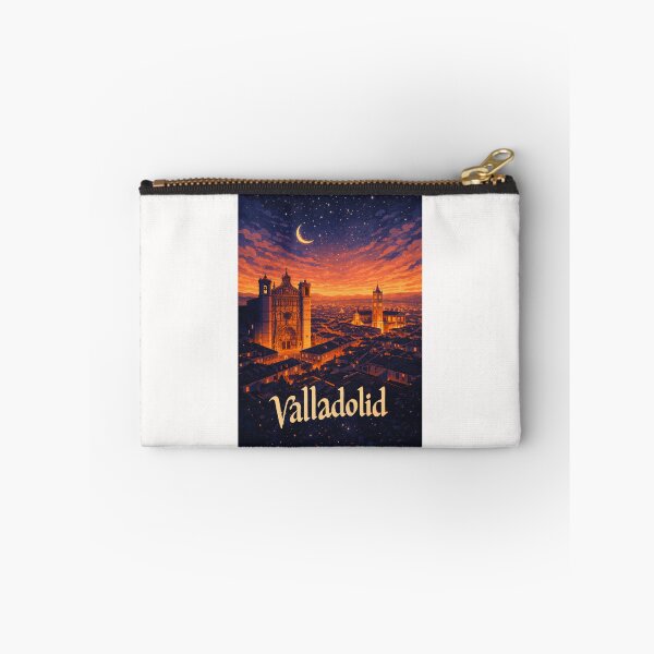 Item preview, Valladolid Spain Historic Cityscape at Night Featuring Catedral de Valladolid and Plaza Mayor designed and sold by Places On Earth.
