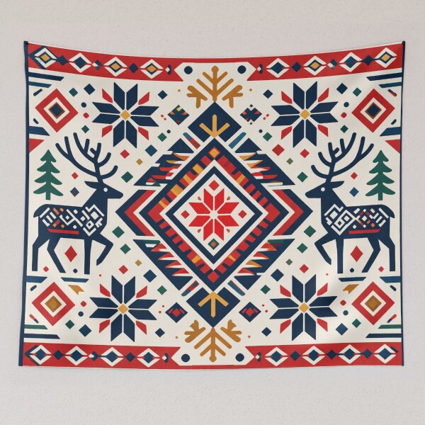 Item preview, Norway - Nordic Sámi Inspired Reindeer Pattern designed and sold by Myra365Art.