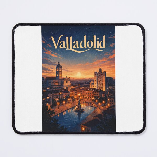 Item preview, Valladolid Spain Evening Skyline with Plaza Mayor and Pisuerga River Landmarks designed and sold by Places On Earth.