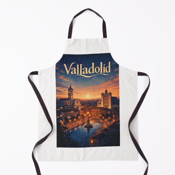 Item preview, Valladolid Spain Evening Skyline with Plaza Mayor and Pisuerga River Landmarks designed and sold by Places On Earth.