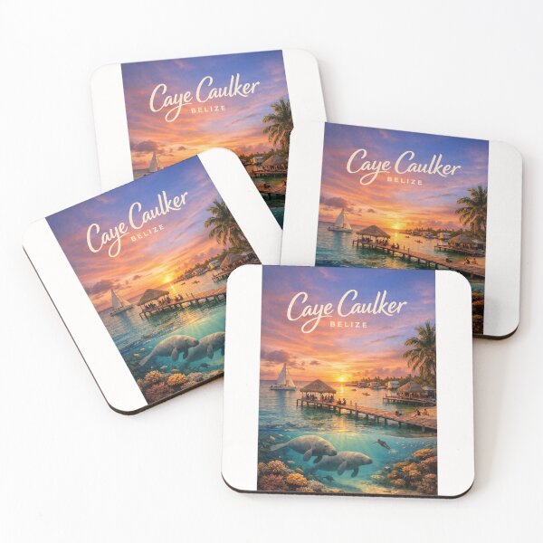 Item preview, Caye Caulker Belize Caribbean Sunset with Belize Barrier Reef and Hol Chan Marine Reserve designed and sold by Places On Earth.