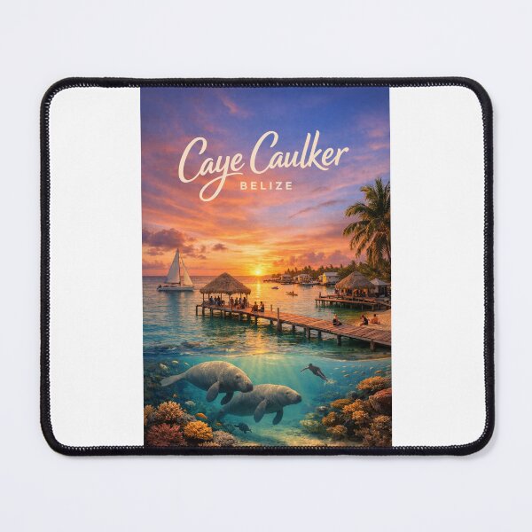 Item preview, Caye Caulker Belize Caribbean Sunset with Belize Barrier Reef and Hol Chan Marine Reserve designed and sold by Places On Earth.