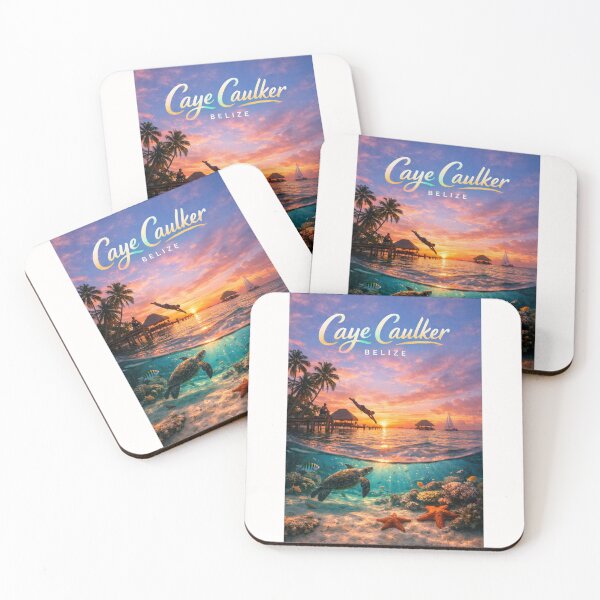 Item preview, Caye Caulker Belize Tropical Reef Scene with Ambergris Caye and Hol Chan Marine Reserve designed and sold by Places On Earth.