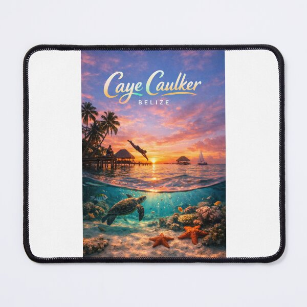 Item preview, Caye Caulker Belize Tropical Reef Scene with Ambergris Caye and Hol Chan Marine Reserve designed and sold by Places On Earth.