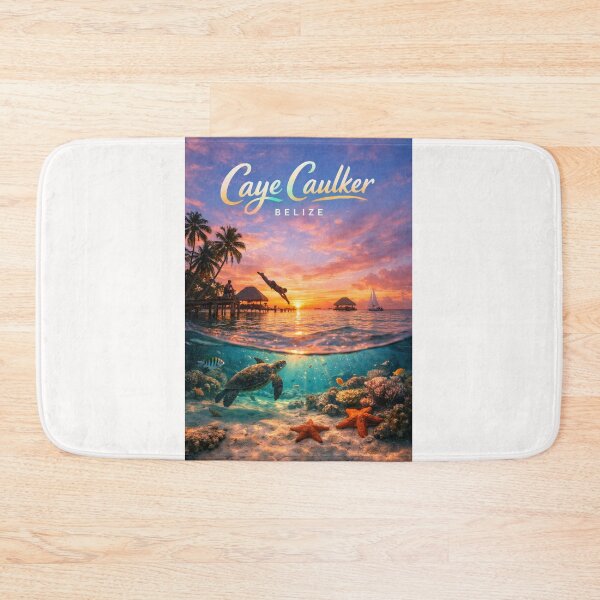 Item preview, Caye Caulker Belize Tropical Reef Scene with Ambergris Caye and Hol Chan Marine Reserve designed and sold by Places On Earth.