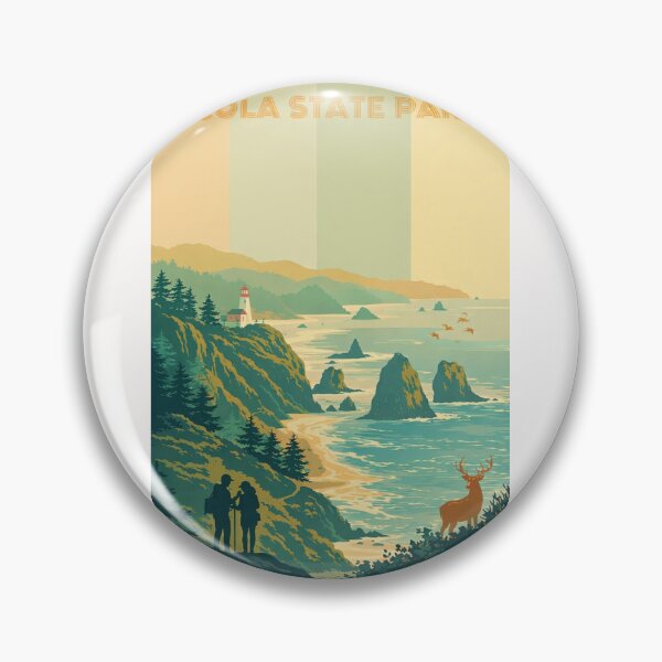 Item preview, Ecola State Park Oregon Coast with Tillamook Rock Lighthouse and Cannon Beach Haystack Rock designed and sold by Places On Earth.