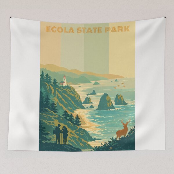 Item preview, Ecola State Park Oregon Coast with Tillamook Rock Lighthouse and Cannon Beach Haystack Rock designed and sold by Places On Earth.