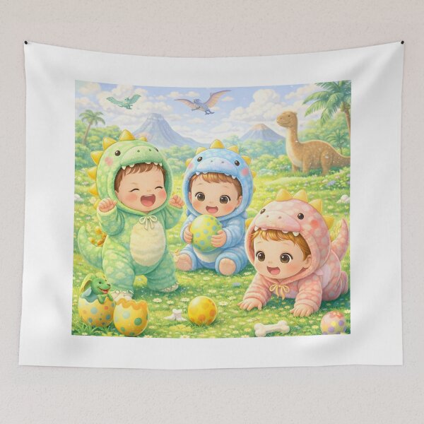 Item preview, Cute Dinosaur Kids Easter Egg Hunt Kawaii Nursery Art designed and sold by Teenidesign .