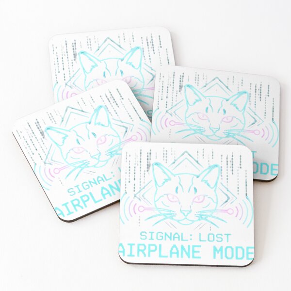 Item preview, Airplane Mode Cat Sticker – Signal Lost Neon Aesthetic Design designed and sold by Velora Design .
