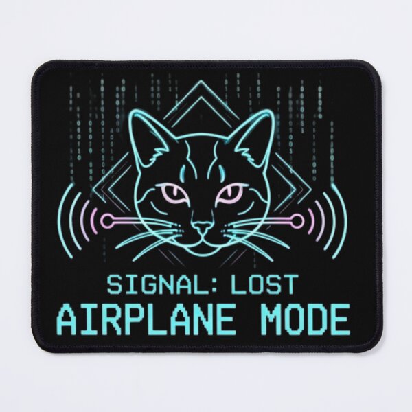 Item preview, Airplane Mode Cat Sticker – Signal Lost Neon Aesthetic Design designed and sold by Velora Design .