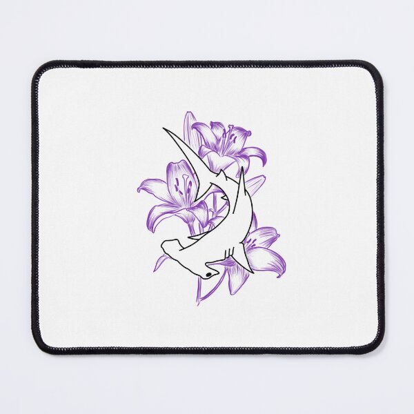 Item preview, Hammerhead shark with lilies designed and sold by CanvasKitty.