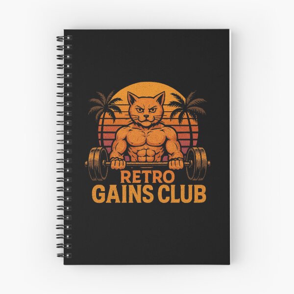 Item preview, Retro Gym Cat, Vintage Gains Club Fitness designed and sold by AYACHI90.