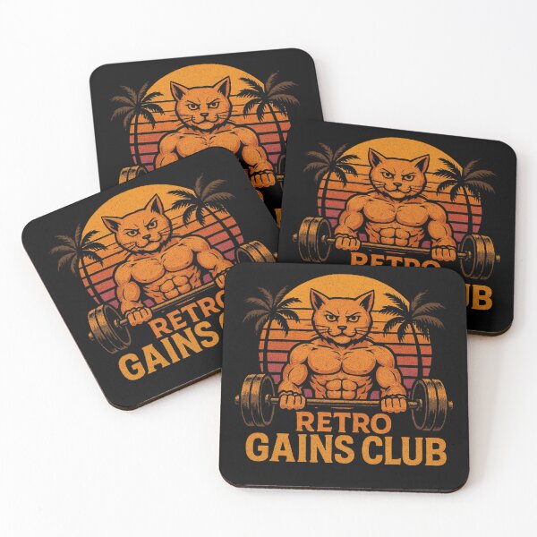Item preview, Retro Gym Cat, Vintage Gains Club Fitness designed and sold by AYACHI90.