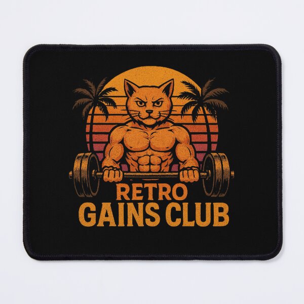 Item preview, Retro Gym Cat, Vintage Gains Club Fitness designed and sold by AYACHI90.