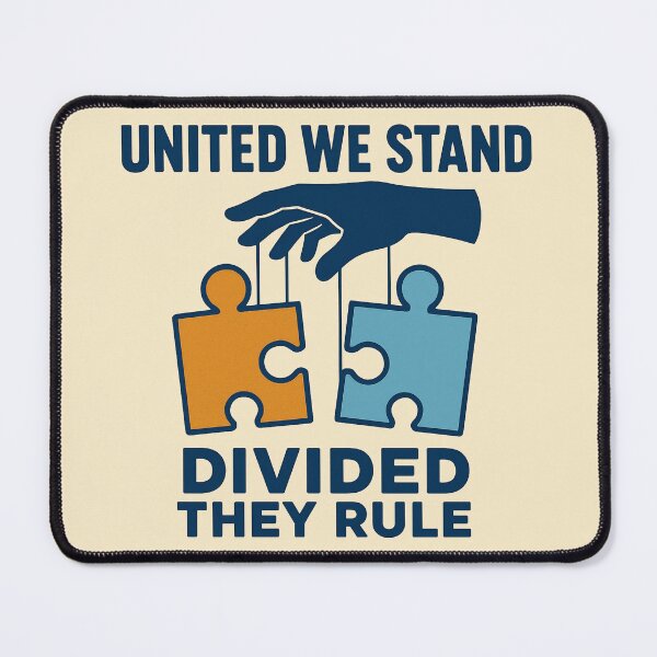 Item preview, United We Stand Divided They Rule – Political Satire Puppet Master Protest Design designed and sold by FunkyVista.