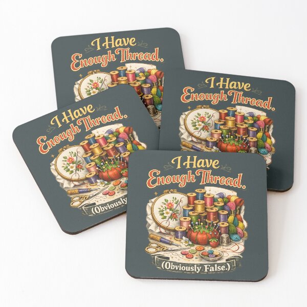 Item preview, I Have Enough Thread (Obviously False) – Vintage Sewing Humor Design designed and sold by blankTeeShirt.