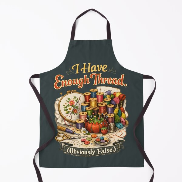 Item preview, I Have Enough Thread (Obviously False) – Vintage Sewing Humor Design designed and sold by blankTeeShirt.
