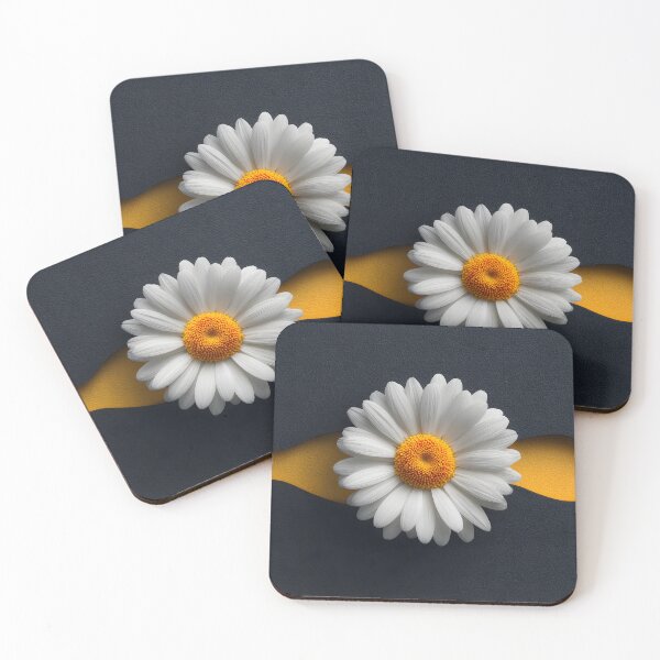 Item preview, Daisy with Yellow Ribbon on Dark Textured Background Floral Contrast Design designed and sold by daila70.