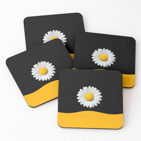 Item preview, Daisy on Black with Yellow Split Background Modern Elegant Floral Contrast Design designed and sold by daila70.